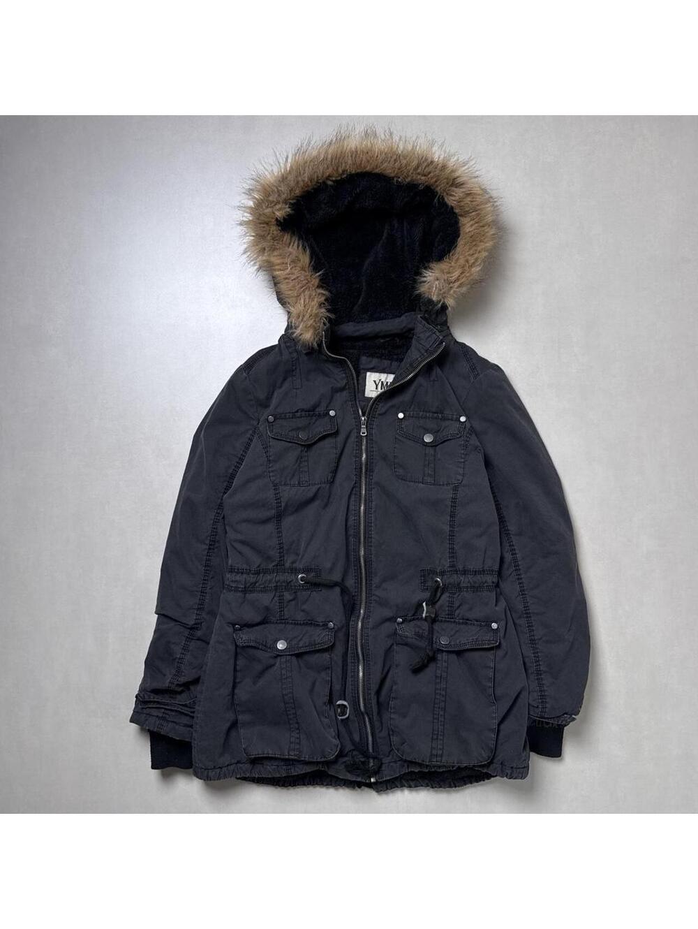 Y2K YMI 00s Black Fur Coat Zipper Jacket